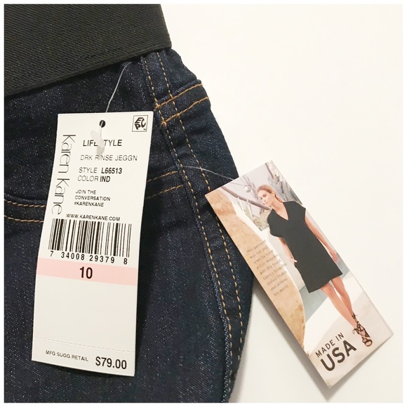 NWT Karen Kane, Denim Stretchy Waistband Legging Jeans, Size 10 - Picture 11 of 13